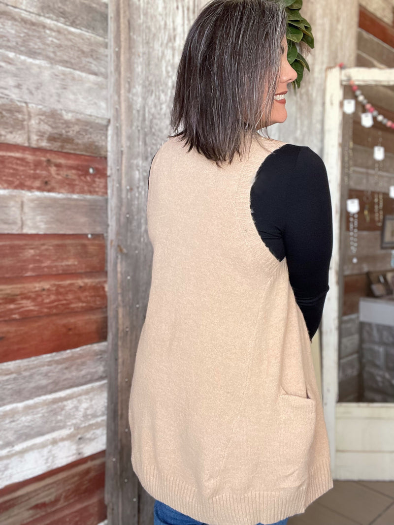 Oversized Sweater Vest Tunic