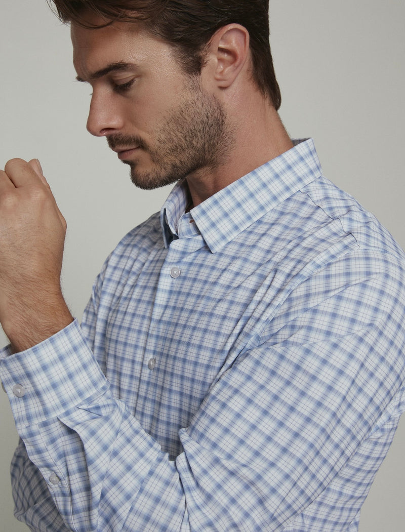 The Mykos Blue Long Sleeve Dress Shirt