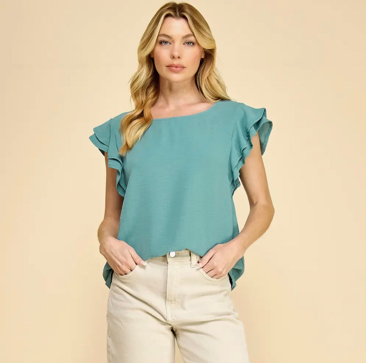 Ruffled Short Sleeve Blouse