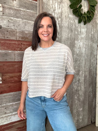 Textured Striped Knit Top