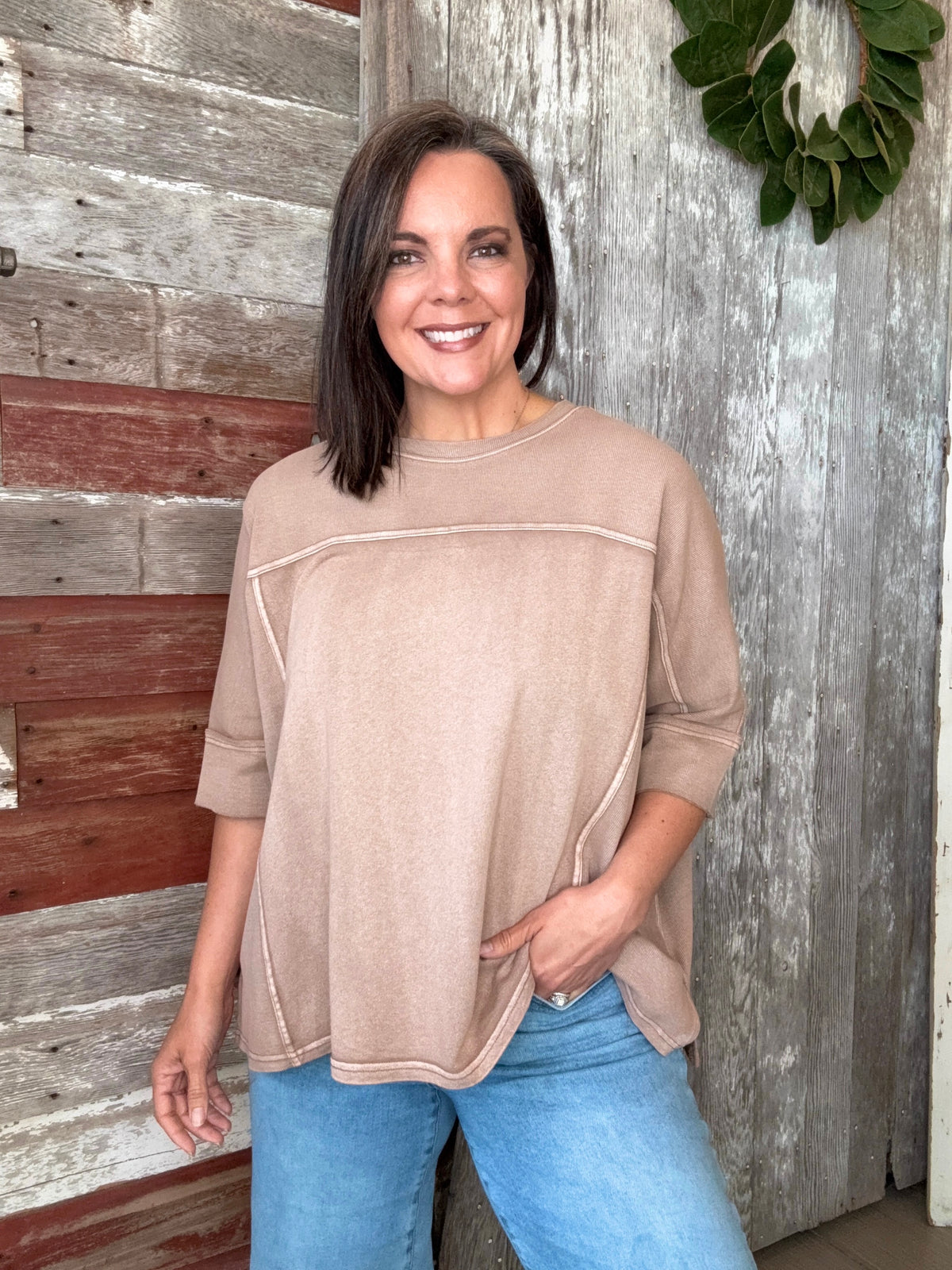 Camel Vintage Washed Top