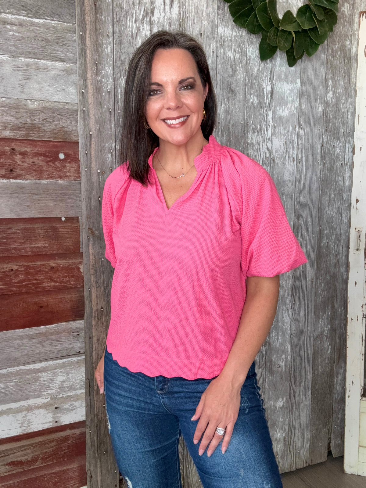 Peony Bubbled Sleeve Blouse