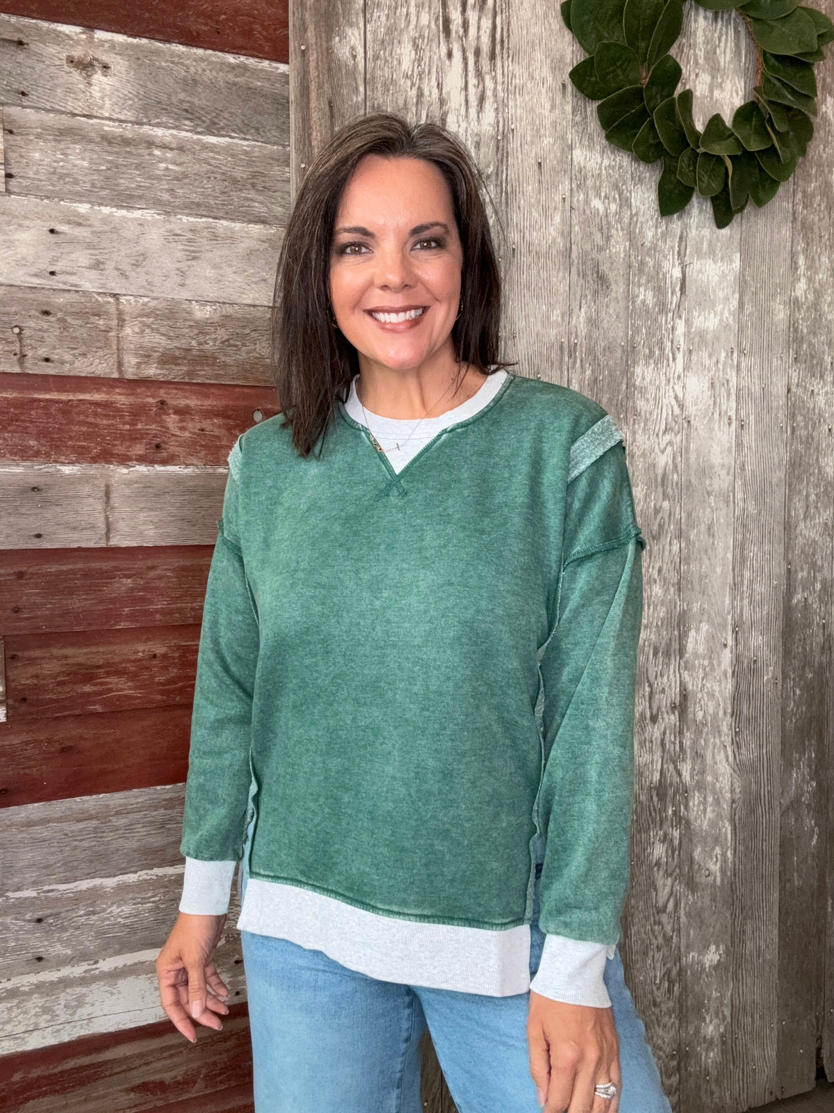 Fleece Acid Washed Pullover