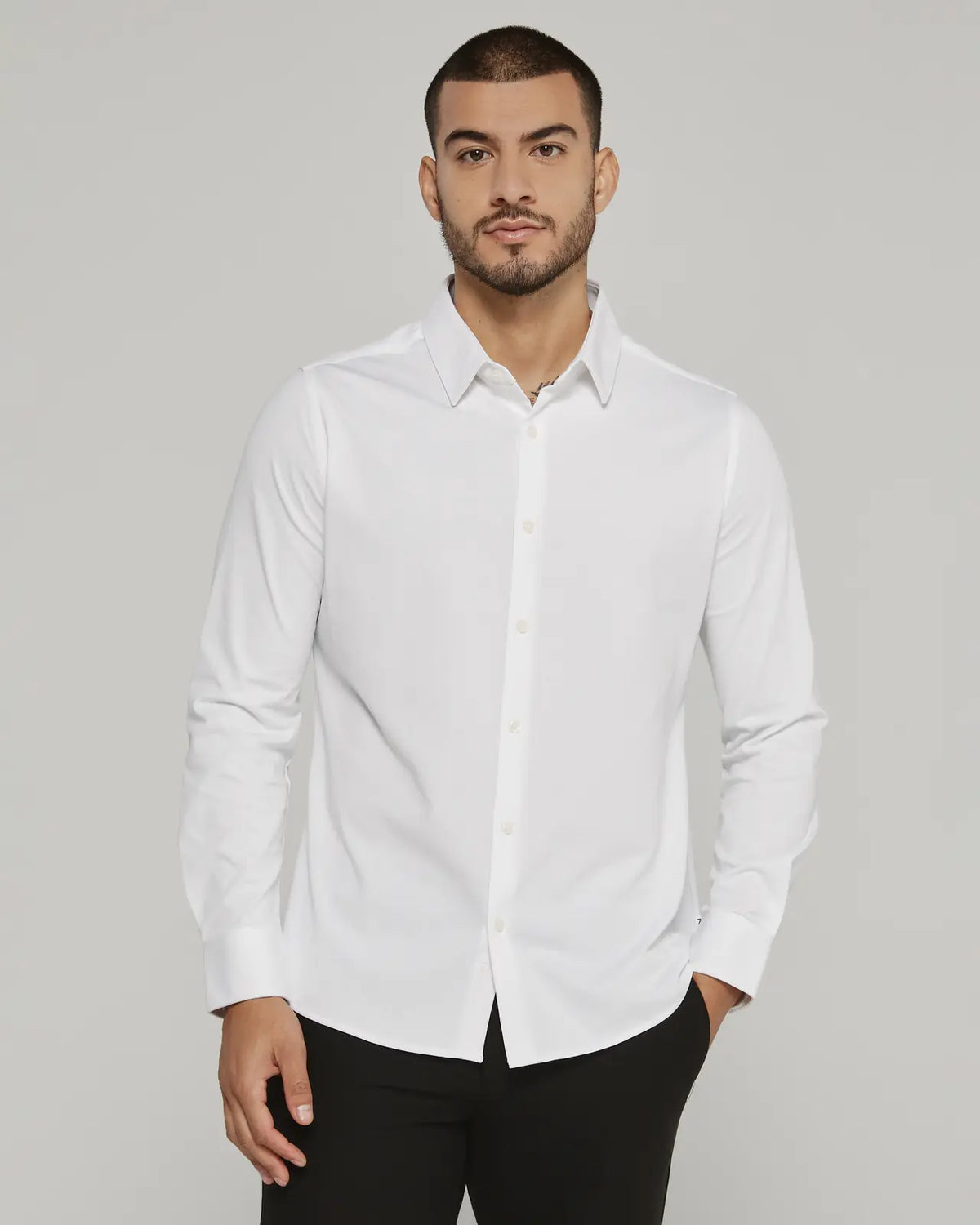 White Girona Long Sleeve Shirt