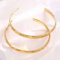 18K Plated Hammered Hoops