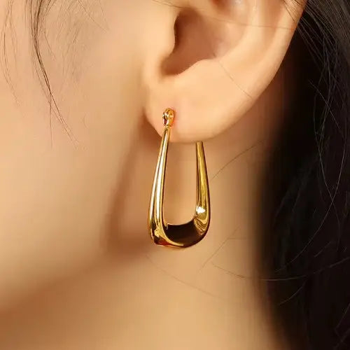 Triangular Huggie Hoop Earrings