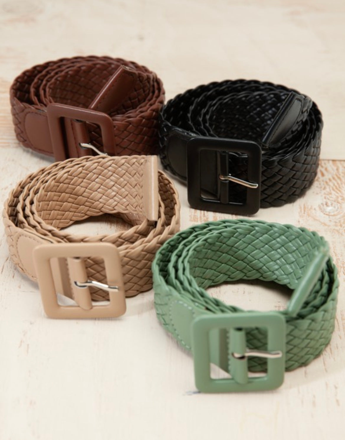 Braided Faux Leather Belt