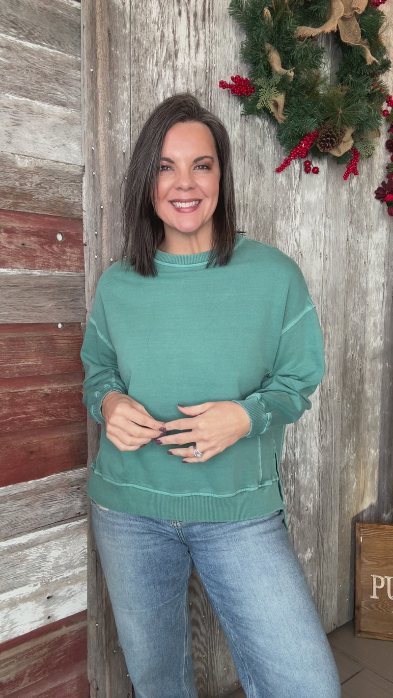 Teal French Terry Sweatshirt