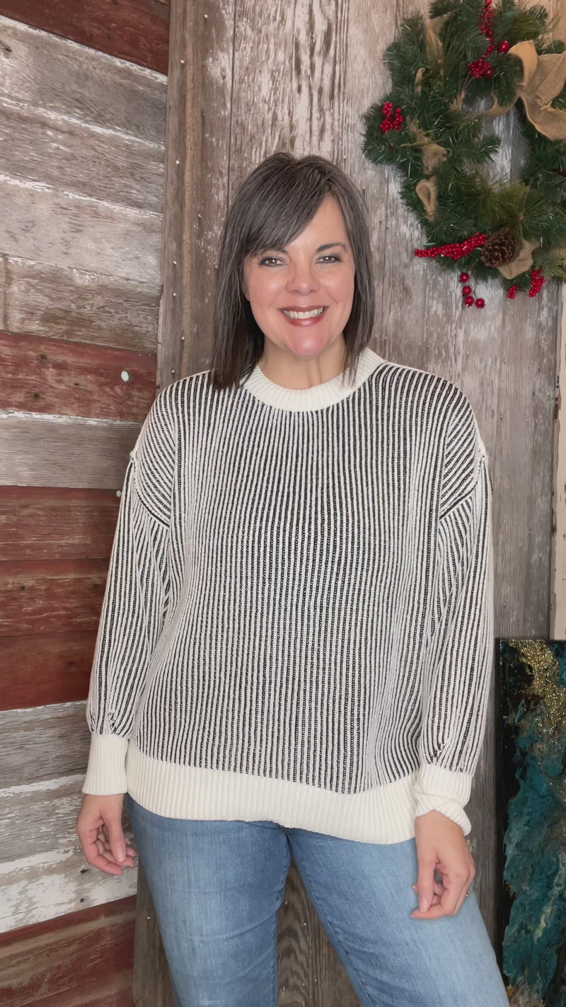 Striped Chenille Sweater