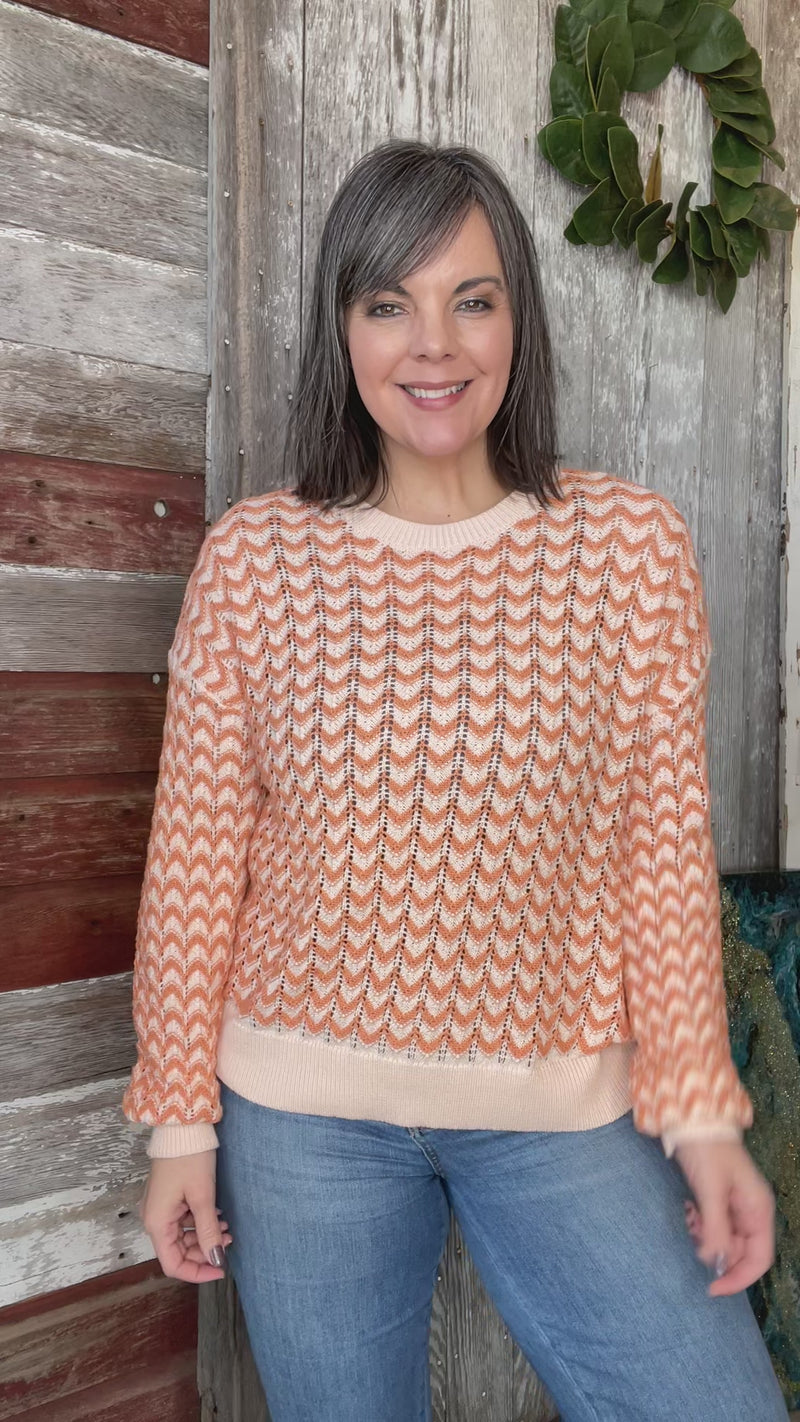 Coral Patterned Pullover