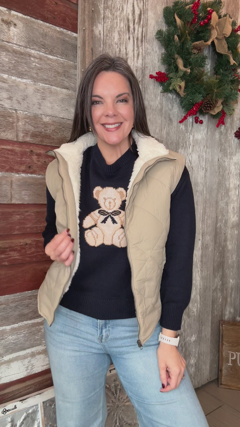 Quilted Fleece Lined Puffer Vest