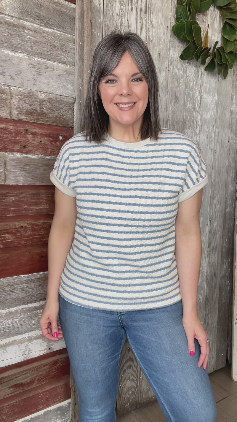 Chambray Striped Top