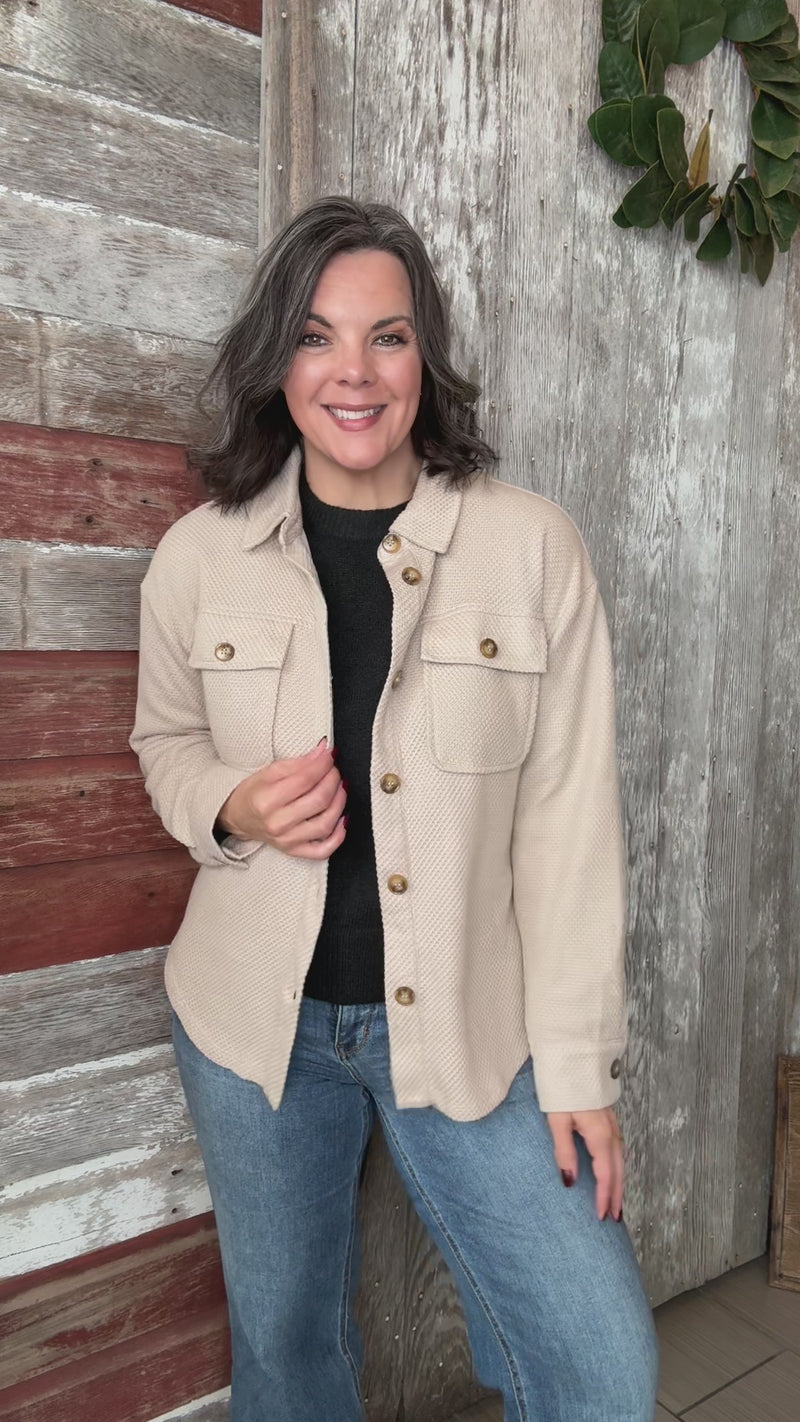Taupe Textured Shacket