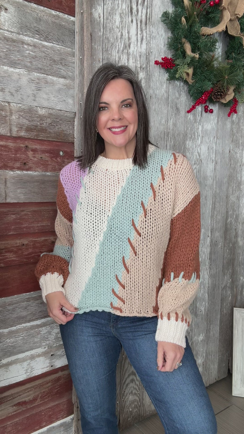 Winter Color Block Sweater