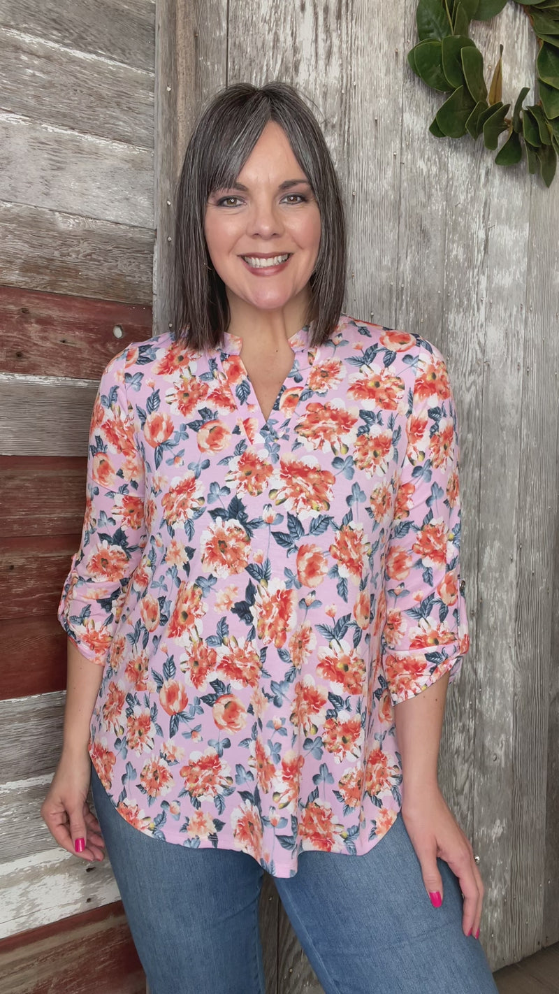 Blush Floral Lizzy Blouse