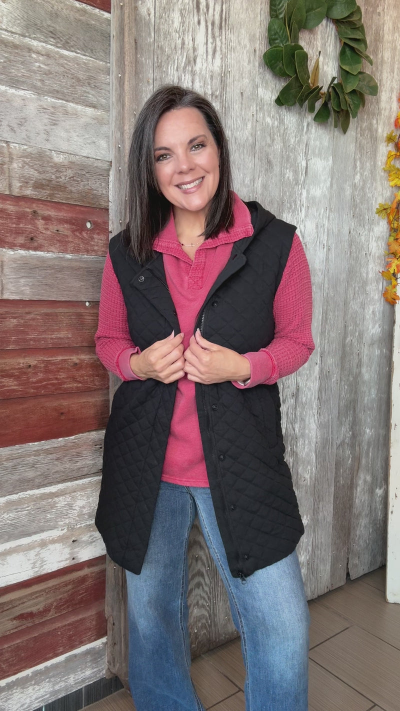 Longline Quilted Vest
