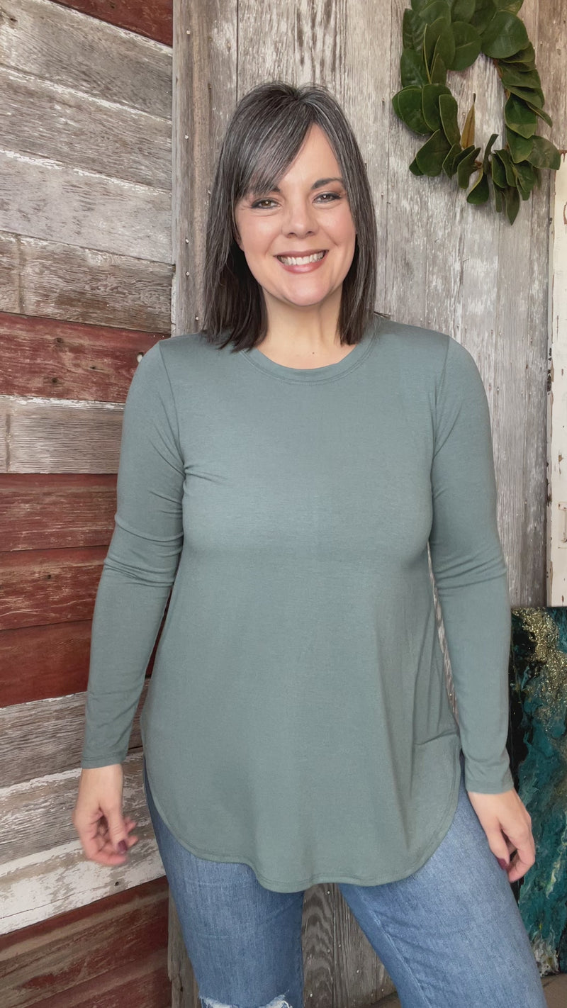 Long Sleeve Round Neck Top