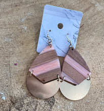 Wood and Acetate Striped Earrings