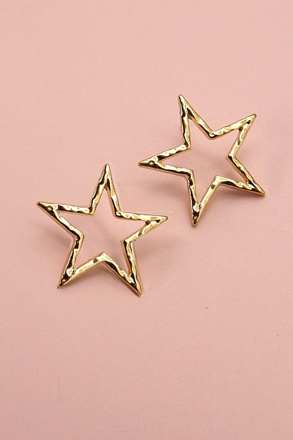 Hammered Star Earrings
